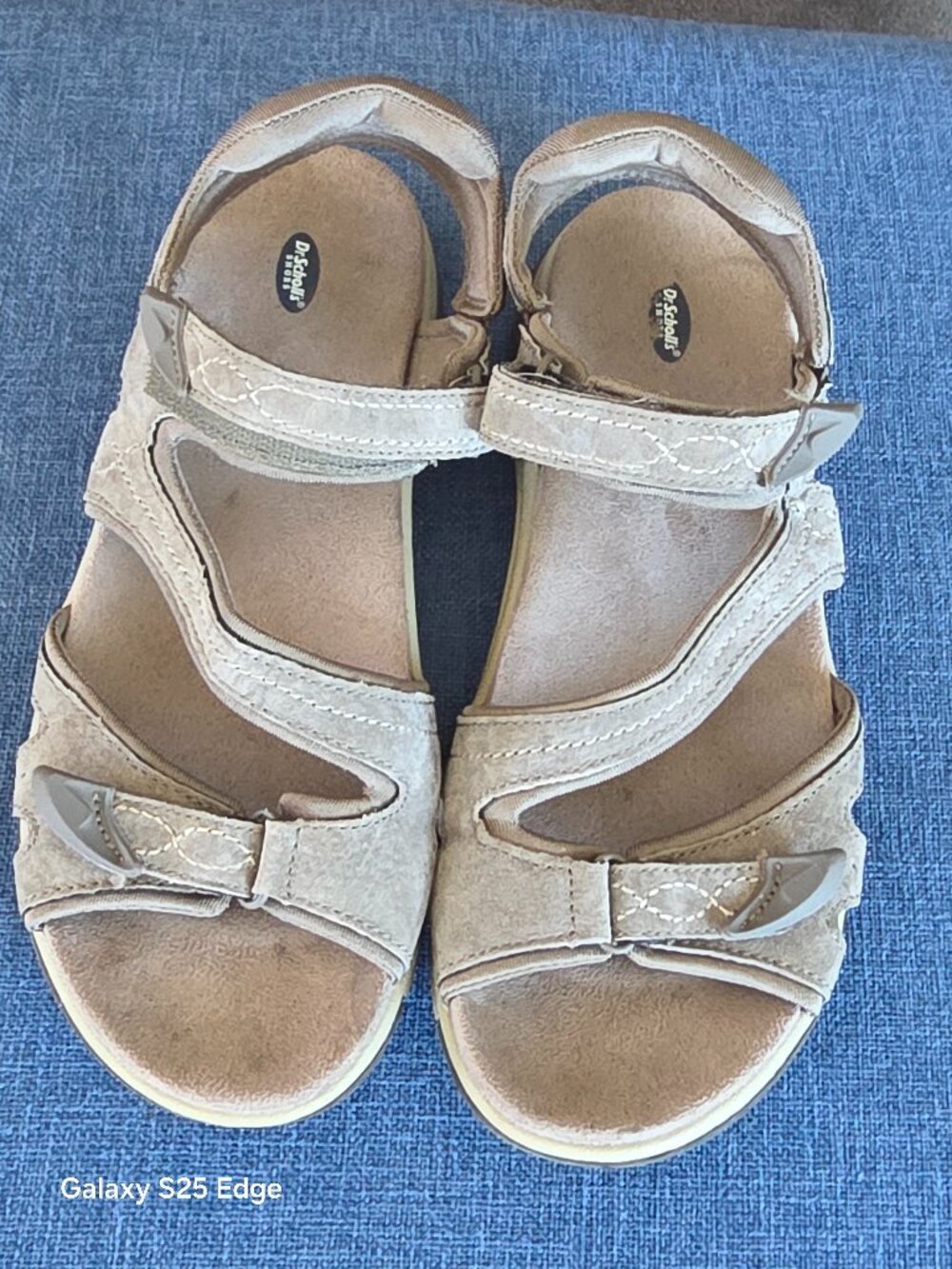 Dr. Scholls Womens Taupe Adelle Lightweight Leather Sport Sandals Shoes SZ 7.5